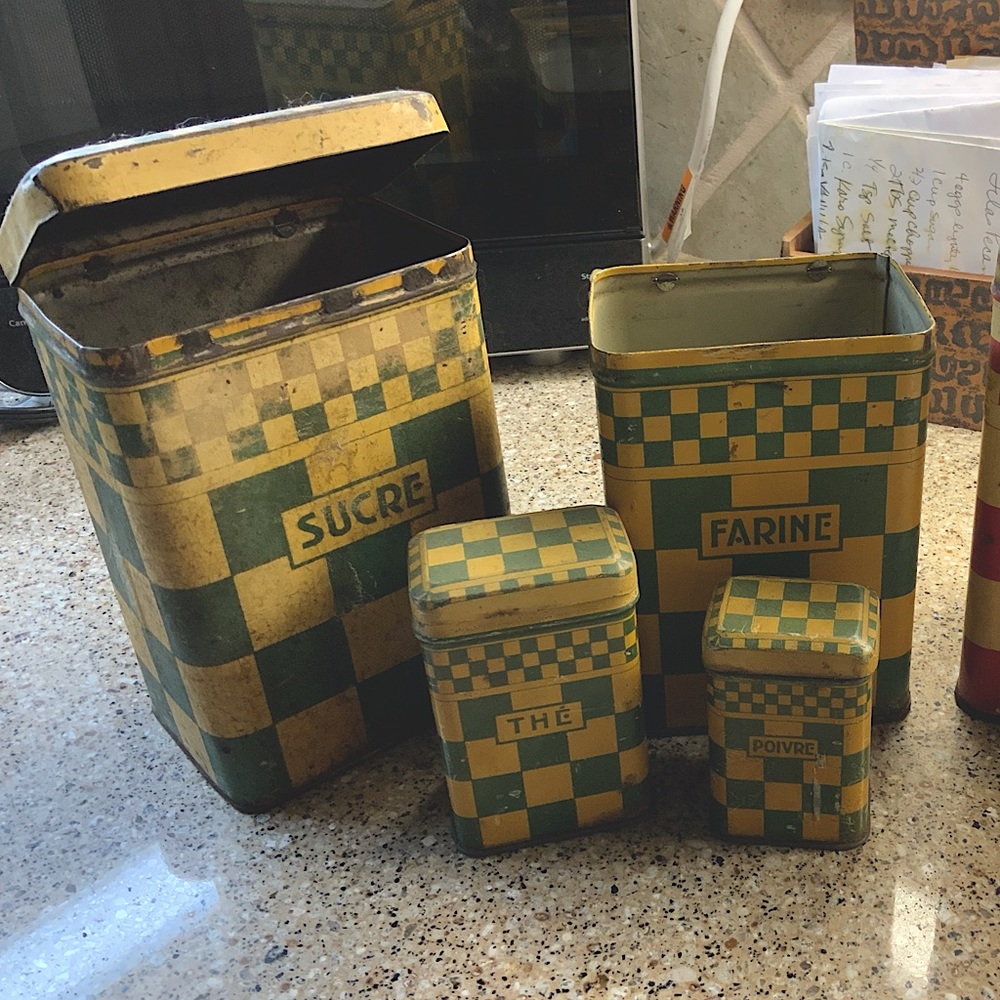 French Antique kitchen tins